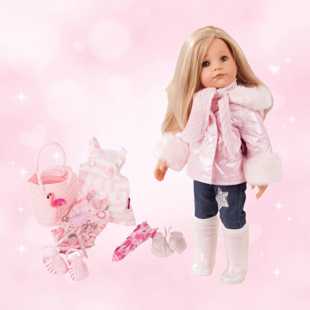 Gotz Hannah All Year Round - 19.5" Posable Doll with Extra Outfits & Accessories for Every Season - Long Blonde Hair to Wash & Style with Stone Grey Eyes