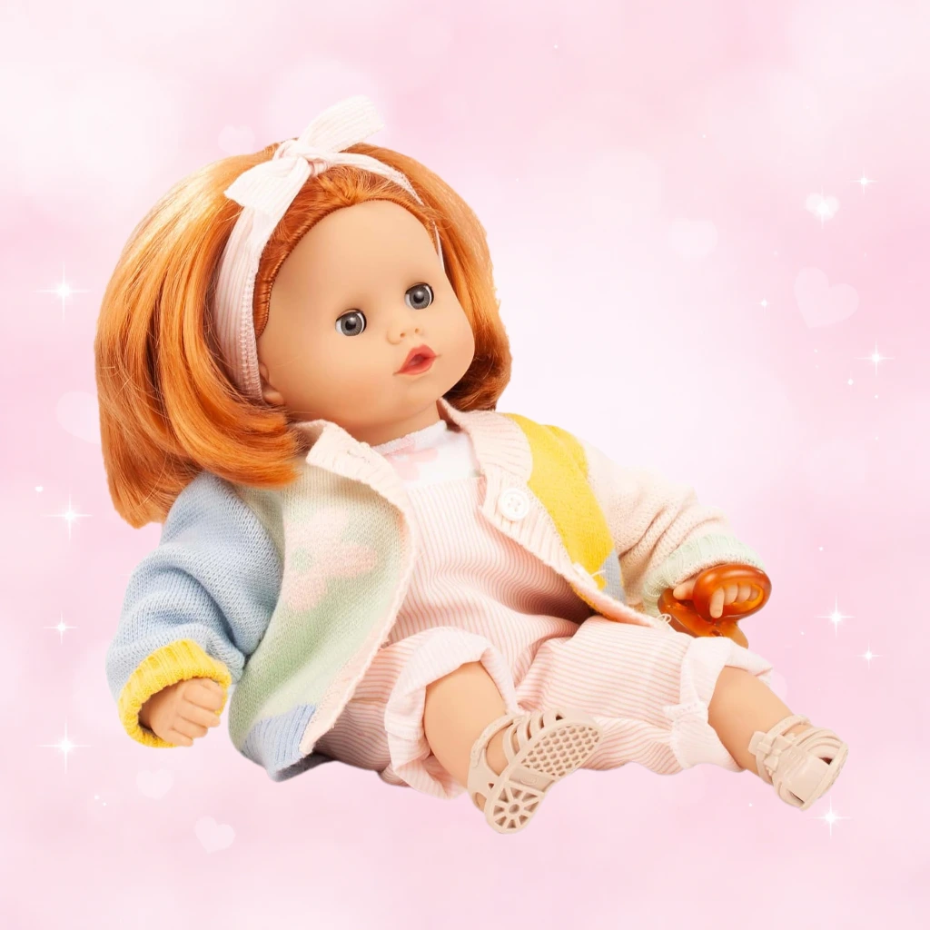 Gotz 2420959 Muffin Colours- 13" Tall Baby Doll with Short red Hair and Blue Sleeping Eyes